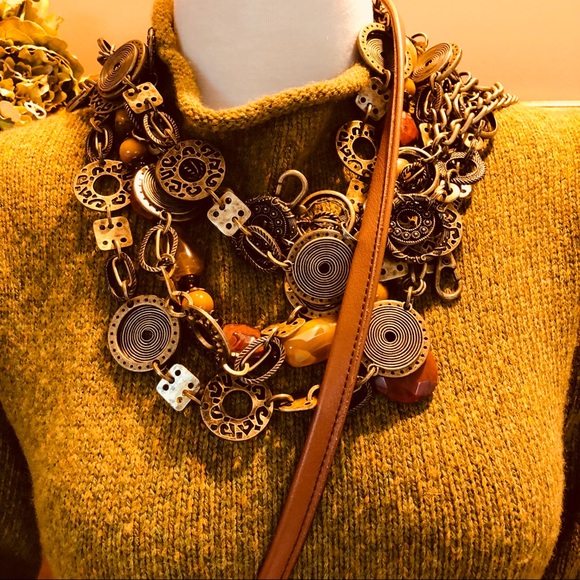 Artsy Antique Golden Brass Chain Belt - Picture 4 of 4